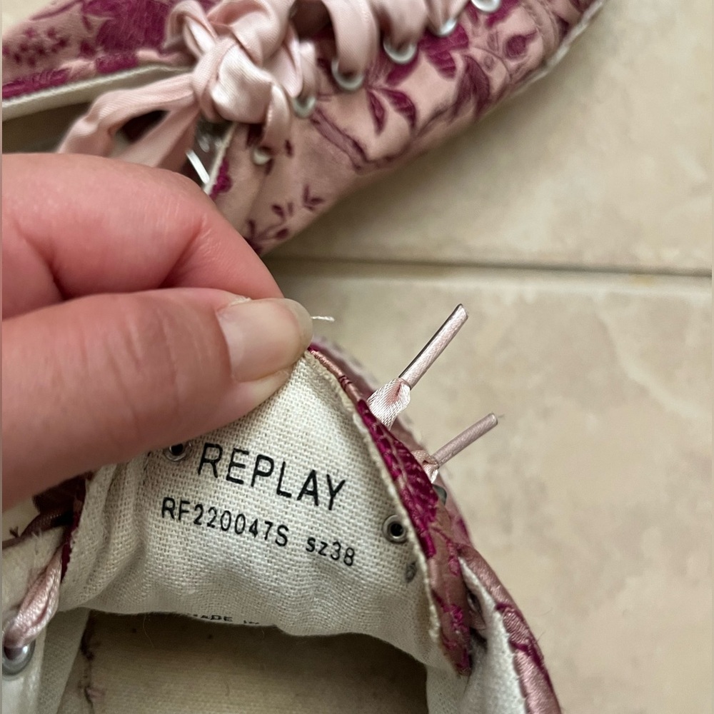 Replay Espadrille Sneakers shoes floral embroidered - Picture 11 of 11